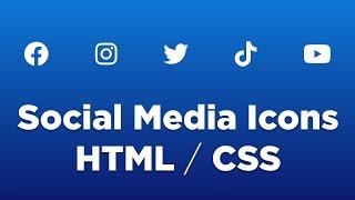 Easily Add Social Media Icons to your Website w/ HTML & CSS