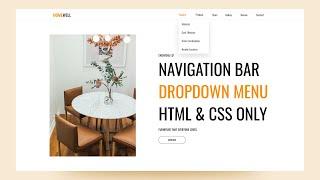 Navigation Bar with Submenu Dropdown in Hover Using HTML and CSS Only | Simple Navbar Menu