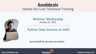 Free Webinar: Python Data Science on AWS