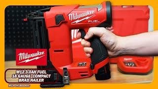 Milwaukee M12 3.0Ah FUEL 18 Gauge Brushless Cordless Compact Brad Nailer Kit - M12FCN18GS301C