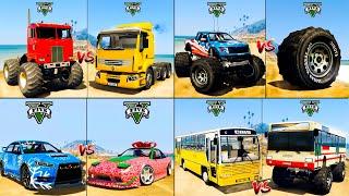 Monster Truck vs Monster Bus vs Big Wheel vs Ice Cream Van vs Super Car - GTA 5 Which Car is Best?