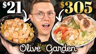 $21 vs. $305 Olive Garden Chicken Alfredo Taste Test | FANCY FAST FOOD