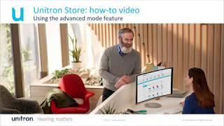 myUnitron Store: using the advanced mode feature (North America)