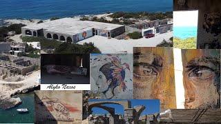 Exploring the ruins of the abandoned graffiti hotel in Alyko Naxos and telling the story of it