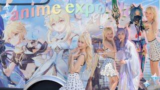anime expo vlog!! genshin impact fanmeet and merch haul 