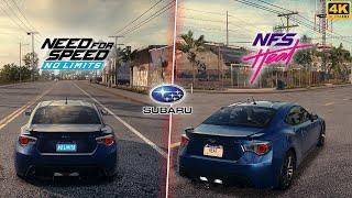 NFS No Limits VS NFS Heat - Subaru BRZ | Gameplay Comparison [ 4K 60 FPS