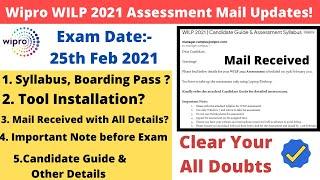 Wipro WILP 2021 Assessment Mail Updates | Clear Your All Doubts In One Video | Best of Luck for Exam