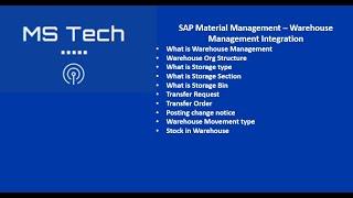 Class 41 - SAP MM - WM Integration