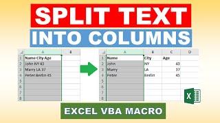 Split Text Into Columns Excel VBA Macro
