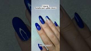 Tutorial esmalte azul e glitter avon unha decorada fácil #shorts #youtubeshorts #unhas #nails