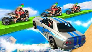 GTA V Online: MOTO DRAG vs CARRO BRIAN - coleção completa! MITEI