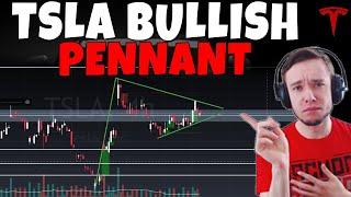 TESLA Stock - TSLA Huge Bullish Pennant Forming