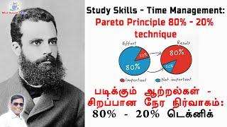 Time Management: Pareto Principle 80% -  20% technique | Mind Dynamics Tamil | Muthiah Ramanathan