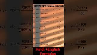 simple interest ka  formula...easy se yad kare.. hindi+English me