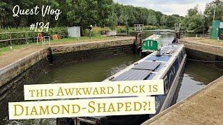 Tight Squeeze In Unique Diamond-Shaped Lock On The River Avon | Quest Vlog #134