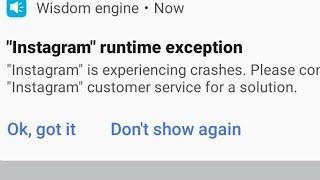 Fix instagram runtime exception problem 2022 | Instagram not working  | Instagram not opening