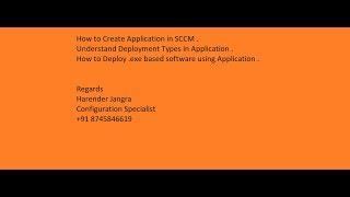 What is Application and Deployment Types in SCCM in Hindi Harender Jangra