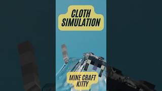 Satisfying 3D Cloth Simulation X Minecraft #blender3d #animation #satisfying #3dart #cat