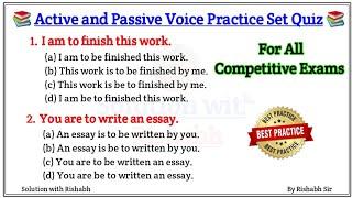 Active and Passive voice Practice set | Active and Passive voice exercise | Active and Passive voice