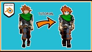 How to Make Animated PIXEL ART Characters Sprites with Blender 2.9 | Quick and Easy TUTORIAL