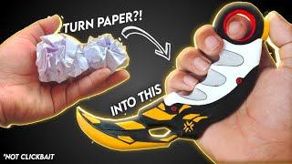 How to make CHAMPIONS diy VALORANT KARAMBIT out of PAPER/valorant cosplay/valorant guide/tutorial