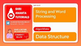 String and Word Processing in Data Structure  #computerengineering  #datastructureandalgorithm