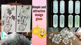 Simple and attractive etching glass design images ||