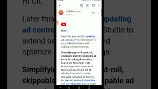 Upcoming ad control changes || Upcoming ad control change youtube email | Youtube New update 2023