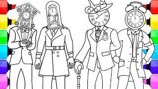 skibidi toilet new coloring pages / How to Color CLOCK MANs from skibidi toilet multiverse season 1