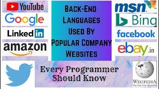 Back-End Programming Languages Used By Top 10 Websites|Top 5 Programming Languages to Learn in 2020