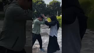 Hijabi girl self-defense training || Husband give Self-defense training her wife