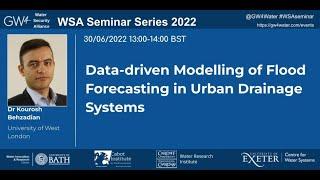 WSA Seminar Series: Data-driven Modelling of Flood Forecasting in Urban Drainage Systems