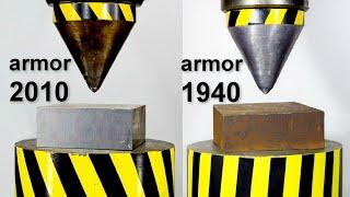 HYDRAULIC PRESS VS OLD AND MODERN ARMOR