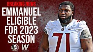 BREAKING NEWS | FSU Football OL D'Mitri Emmanuel Eligible for 2023 Season | Warchant TV #FSU