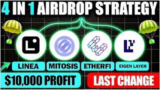 4 In 1 Airdrop 🪂 $10,000 Profit  | Linea Airdrop | Mitosis Airdrop | Eigen Layer Airdrop