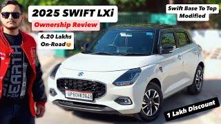 2025 MARUTI SUZUKI SWIFT LXi BASE MODEL OWNERSHIP REVIEW SWIFT MODIFIED BASE TO TOP | LXI TO ZXI+️