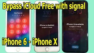 Bypass iCloud Free with signal iPhone 6 - iPhone X, Passcode, Disable, Unavailable