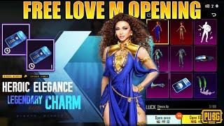 PUBGM LOVE M CRATE FREE OPENING || FREE CRYSTAL AND VOUCHERS.