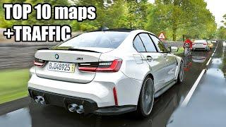 TOP 10 Free Roam Maps with TRAFFIC | ASSETTO CORSA  | 2022