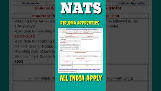 NATS Diploma Apprentice Recruitment 2023 – Apply Online for 210 Posts#shorts #shortsvideo #viral