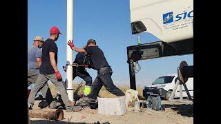 Instalación de bomba de perforación en Chañe (Segovia)