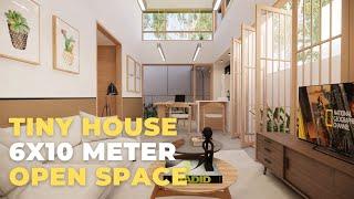 RUMAH MUNGIL 6X10 M I OPEN SPACE I TINY HOUSE 60SQM I JAPANDI HOUSE DESIGN - JASA ARSITEK ONLINE