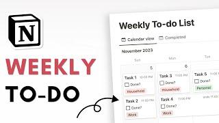 How to Build a Weekly To-Do List in Notion? | Beginner Tutorial + Free Template