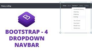 dropdown navigation bar in bootstrap | dropdown navbar | Bootstrap 4 Tutorial for beginners in Hindi