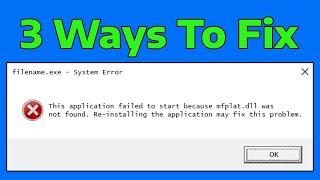 How To Fix mf.dll Missing The Program Can't Start