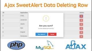 Ajax SweetAlert for Live Data Deleting Rows in with PHP~MySQL~Ajax