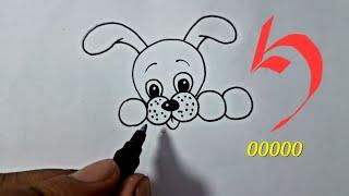 How to Draw Dog Form 00000.Easy Dog Drawing. Step by step Dog Drawing .