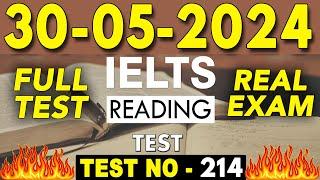 IELTS Reading Test 2024 with Answers | 30.05.2024 | Test No - 214
