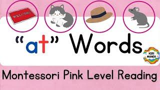 Phonics Word Families Kindergarten /at Words /Montessori Reading 3 Letters CVC Words / Letter Sounds