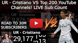 UR · Cristiano Ronaldo VS TOP 200 YOUTUBE CHANNELS! Live Sub Count